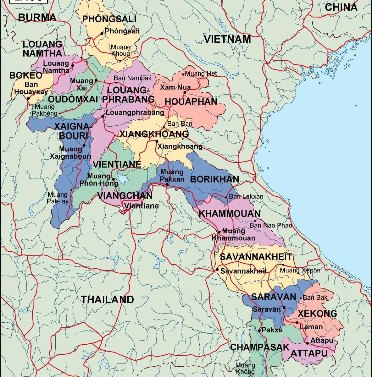 라오스 정치 지도