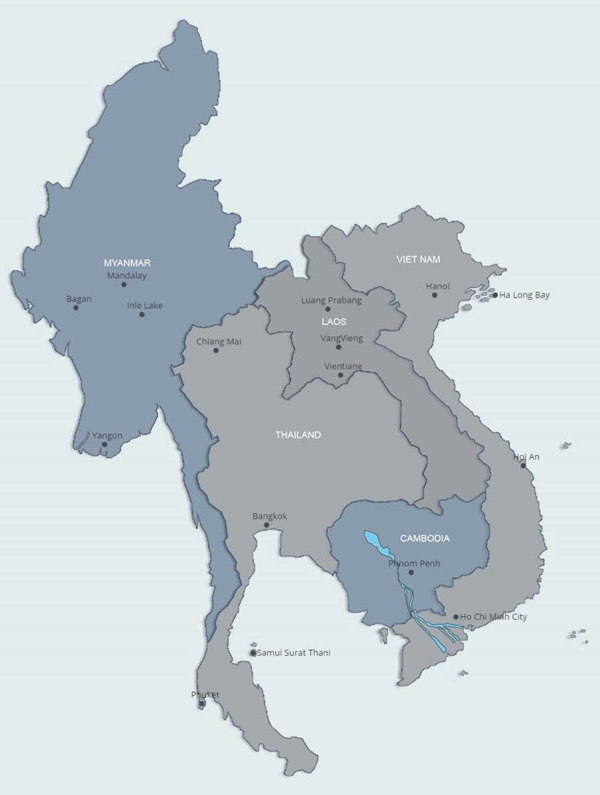 지도의 북부 라오스